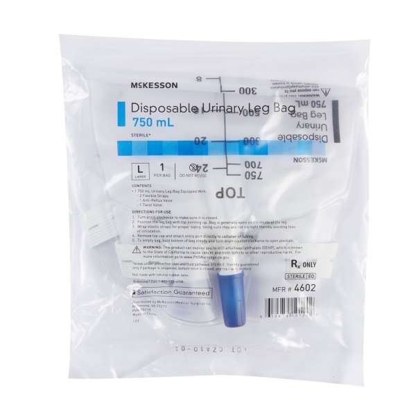 BAG, URINELEG 750ML LG (48/CS)MGM16 Image