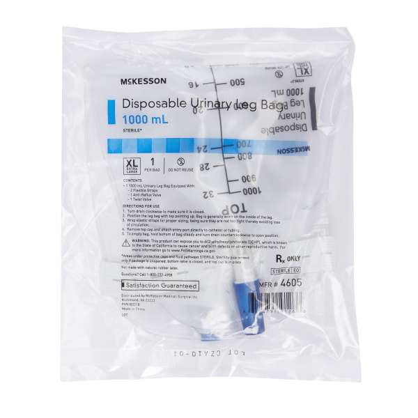BAG, URINE LEG STR 1000ML (48/CS) MGM16 Image