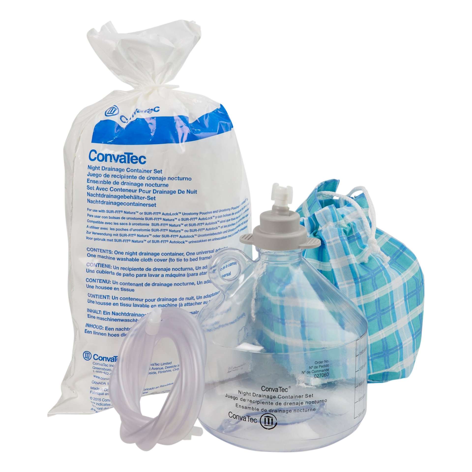 CONTAINER, NIGHT DRAIN SET W/TB & UNIV ADAPTER (1/BX) Image