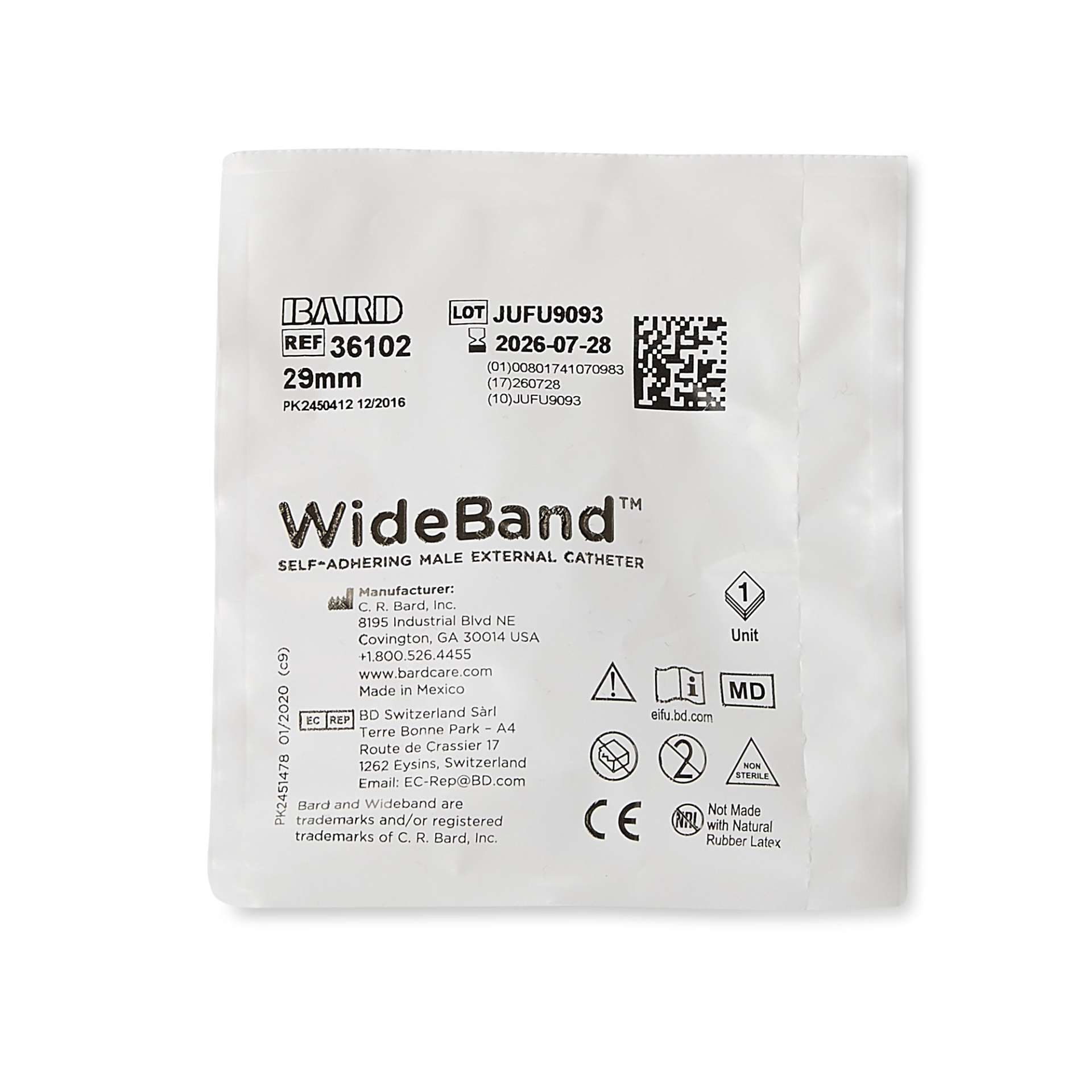 CATHETER, MALE EXTRNL WBAND MED (100/BX) RCHMED Image