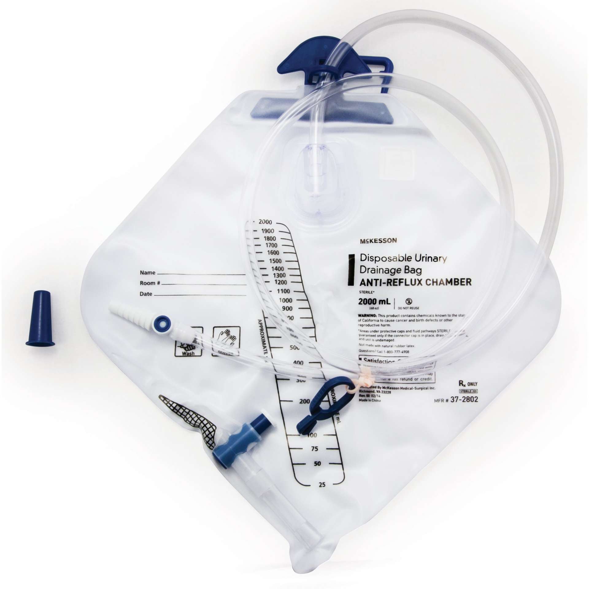 BAG, URINARY DRAIN ANTIRFLX 2000ML (1/EA 20EA/CS) MGM16 Image