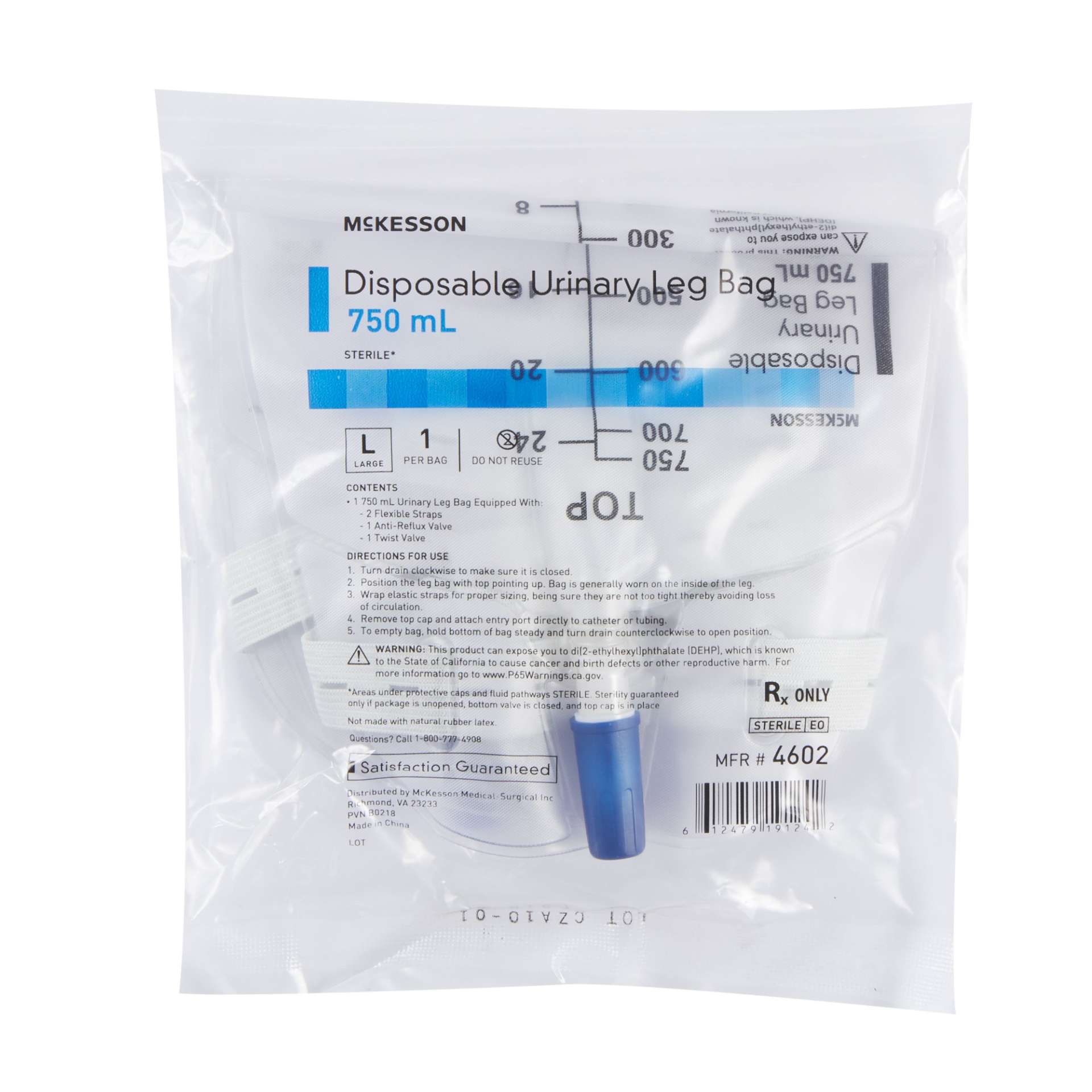 BAG, URINELEG 750ML LG (48/CS)MGM16 Image